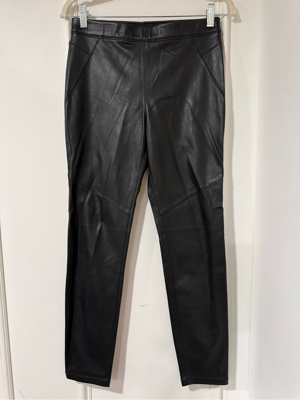 FREE PEOPLE Black Faux Leather Leggings Pants Size 27